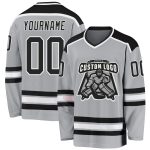 Custom Gray Black White Hockey Jersey - Personalized Sports Apparel Personalized Gray Black-White Hockey Jersey