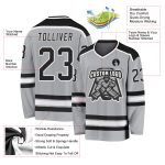 Custom Gray Black White Hockey Jersey - Personalized Sports Apparel Personalized Gray Black-White Hockey Jersey