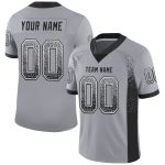 Custom Name and Number Personalized Gray Black-White Mesh Football Jersey - Drift Fashion Team Jersey Personalized Gray Black-White