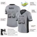 Custom Name and Number Personalized Gray Black-White Mesh Football Jersey - Drift Fashion Team Jersey Personalized Gray Black-White