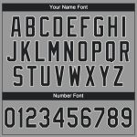 Custom Team Name and Number Performance T-Shirt - Personalized Gray Black-White Design for Sports Personalized Gray Black-White