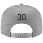 Custom Adjustable Snapback Hat with Personalized Name & Number - Gray Black-White Stitched Design Personalized Gray Black-White