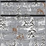 Custom Name and Number Deer 3D Pattern Winter Landscape Bomber Varsity Jacket - Gray Black-White Full-Snap Design Personalized