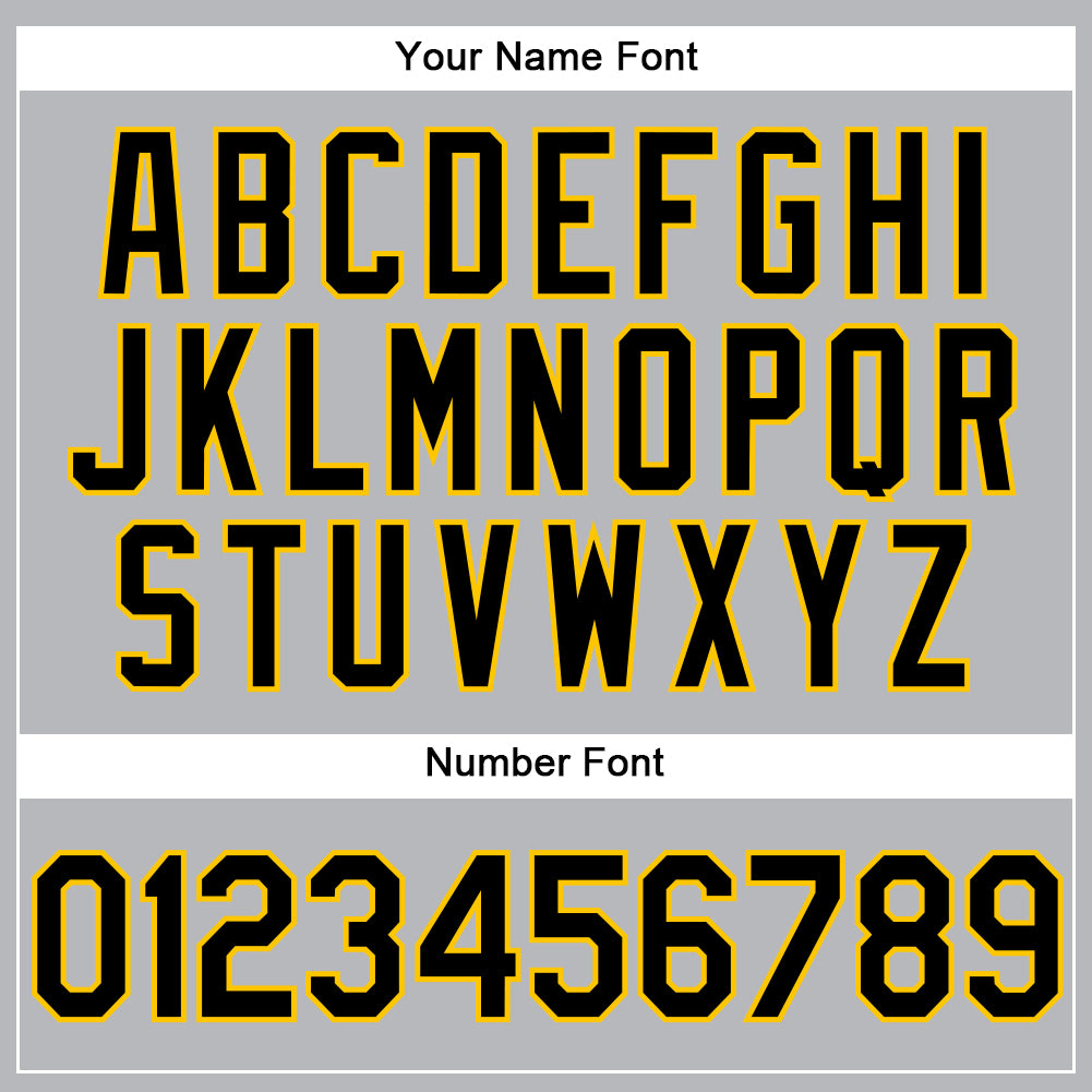 Personalized Gray Black-Yellow Performance Vapor Golf Polo Shirt Team Custom Name and Number Custom Gray Black Yellow Golf Polo Shirt - Personalized Performance Vapor with Team Name and Number Personalized Gray Black-Yellow - Image 5