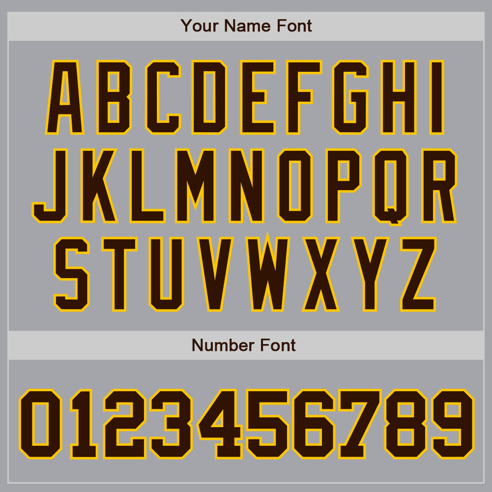 Personalized Gray Brown-Gold Authentic Baseball Jersey Team Custom Name and Number Custom Team Baseball Jersey - Personalized Gray Brown Gold with Name and Number - Authentic Design Personalized Gray Brown-Gold - Image 5