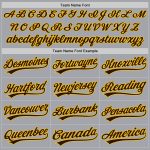 Personalized Authentic Baseball Jersey in Gray Brown-Gold Color Personalized Gray Brown-Gold Authentic Baseball Jersey