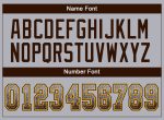 Custom Name and Number Personalized Football Jersey in Gray Brown-Gold Mesh Fashion Style Personalized Gray Brown-Gold Mesh