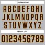 Custom Team Performance T-Shirt with Personalized Name and Number - Gray Brown-Gold Color Personalized Gray Brown-Gold Performance
