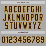 Custom Unisex Softball Jersey with Personalized Name & Number - Gray Brown-Gold Two-Button Design Personalized Gray Brown-Gold