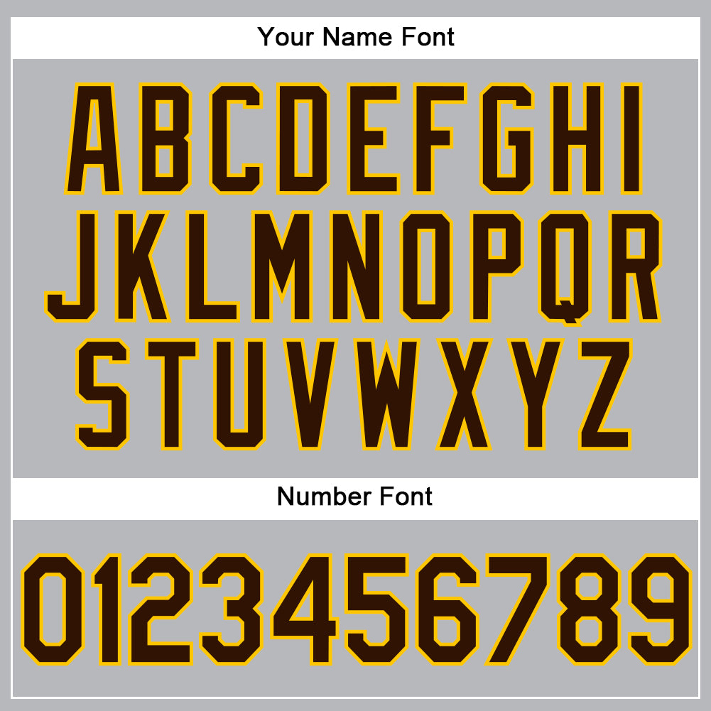 Personalized Gray Brown-Yellow Performance Vapor Golf Polo Shirt Team Custom Name and Number Custom Team Name Number Gray Brown Yellow Vapor Golf Polo Shirt - Personalized Performance Apparel Personalized Gray Brown-Yellow - Image 5