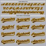 Custom Name and Number Unisex Softball Jersey - Personalized Gray Brown-Yellow Two-Button Design Personalized Gray Brown-Yellow