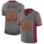 Custom Name Number Gray Burgundy Gold Mesh Football Jersey Personalized Team Apparel Personalized Gray Burgundy-Gold Mesh