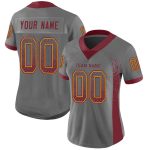 Custom Name Number Gray Burgundy Gold Mesh Football Jersey Personalized Team Apparel Personalized Gray Burgundy-Gold Mesh