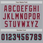 Custom Baseball Jersey with Personalized Name and Number in Gray, Crimson, Black, and Aqua Personalized Gray Crimson Black-Aqua