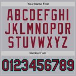 Customizable Gray Crimson Black Aqua Baseball Jersey with Name and Number - Authentic Throwback Style Personalized Gray Crimson