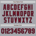 Personalized Crimson-Black Gray Baseball Jersey - Authentic Custom Team Apparel Personalized Gray Crimson-Black Authentic