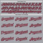 Custom Name and Number Authentic Baseball Jersey - Personalized Gray Crimson-Black Team Jersey Personalized Gray Crimson-Black