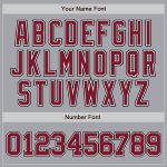 Custom Name and Number Authentic Baseball Jersey - Personalized Gray Crimson-Black Team Jersey Personalized Gray Crimson-Black