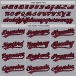 Personalized Crimson-Black Gray Baseball Jersey - Authentic Custom Team Apparel Personalized Gray Crimson-Black Authentic