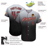 Custom Name Number Baseball Jersey - Personalized Gray Crimson Black Authentic Fade Team Apparel Personalized Gray Crimson-Black