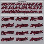 Custom Name and Number Personalized Baseball Jersey Gray Crimson-Black Authentic Raglan Sleeves Personalized Gray Crimson-Black