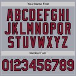 Personalized Custom Name and Number Baseball Jersey, Gray Crimson-Black Authentic Sleeveless Team Apparel Personalized Gray