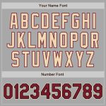 Custom Name Number Varsity Bomber Jacket Gray Crimson Black Two Tone Full-Snap Letterman Team Style Personalized Gray Crimson
