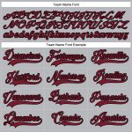 Custom Name and Number Personalized Hockey Jersey - Gray Crimson-Black Lace Neck Team Jersey Personalized Gray Crimson-Black