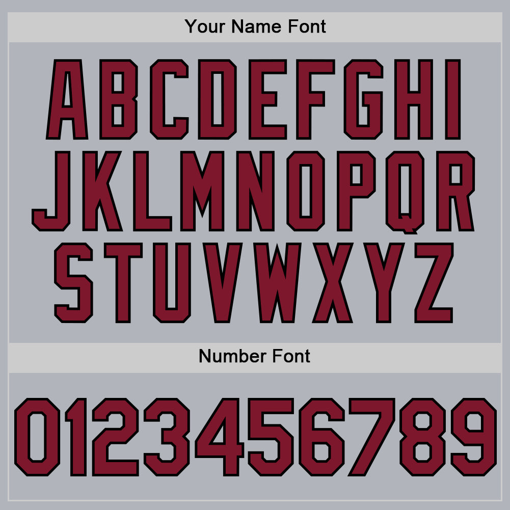 Personalized Gray Crimson-Black Line Authentic Baseball Jersey Team Custom Name and Number Custom Name and Number Authentic Baseball Jersey - Personalized Gray Crimson Black Line Design Personalized Gray Crimson-Black - Image 5