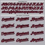 Custom Name and Number Gray Crimson-Black Mesh Throwback Baseball Jersey - Personalized Authentic Design Personalized Gray