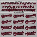 Custom Name and Number Unisex Softball Jersey - Gray Crimson-Black Two-Button Design Personalized Gray Crimson-Black Two-Button