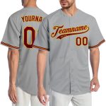 Custom Name Number Personalized Gray Crimson Gold Baseball Jersey Personalized Gray Crimson-Gold Authentic Baseball Jersey