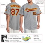 Custom Name Number Personalized Gray Crimson Gold Baseball Jersey Personalized Gray Crimson-Gold Authentic Baseball Jersey