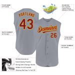 Custom Gray Crimson-Gold Baseball Jersey - Authentic Sleeveless Design Personalized Gray Crimson-Gold Authentic Sleeveless