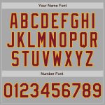 Custom Team Bomber Varsity Letterman Jacket with Personalized Name & Number - Gray Crimson-Gold Full-Snap Personalized Gray