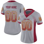 Custom Personalized Football Jersey - Gray Crimson-Gold Mesh with Name and Number Personalized Gray Crimson-Gold Mesh Drift