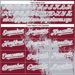 Custom Name and Number Baseball Jersey - Personalized 3D Pattern Gray Crimson Abstract Brush Stroke Design Personalized Gray