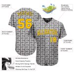 Custom Name and Number Personalized 3D Pattern Baseball Jersey - Gray Gold-Black Design Authentic Team Jersey Personalized