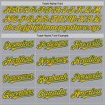 Custom Name and Number Personalized Baseball Jersey in Gray Gold-Green - Authentic 3 Colors Arm Shapes Team Gear Personalized