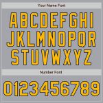 Custom Baseball Jersey with Personalized Name and Number, Gray Gold-Navy, Authentic Design, Choose Your Colors, Team Apparel