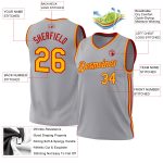 Custom Gray Red Gold Throwback Basketball Jersey - Personalized Sports Apparel Personalized Gray Gold-Red Authentic Throwback