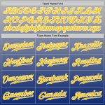Custom Name and Number Gray Gold-Royal Authentic Fade Fashion Baseball Jersey - Personalized Team Apparel Personalized Gray