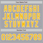 Custom Team Name Number Gray Gold White Bomber Varsity Letterman Jacket Personalized Full-Snap Personalized Gray Gold-White