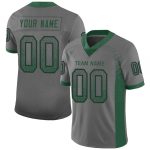 Custom Name & Number Green-Black Mesh Drift Fashion Football Jersey - Personalized Gray Team Jersey Personalized Gray Gotham