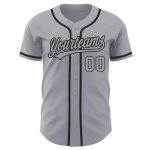 Personalized Authentic Gray-Black Baseball Jersey for Men and Women Personalized Gray Gray-Black Authentic Baseball Jersey
