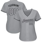 Custom Name and Number Authentic Gray-Black Baseball Jersey - Personalized Team Jersey Personalized Gray Gray-Black Authentic