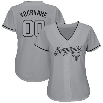 Custom Name and Number Authentic Gray-Black Baseball Jersey - Personalized Team Jersey Personalized Gray Gray-Black Authentic