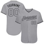 Custom Name and Number Authentic Gray-Black Baseball Jersey - Personalized Team Jersey Personalized Gray Gray-Black Authentic