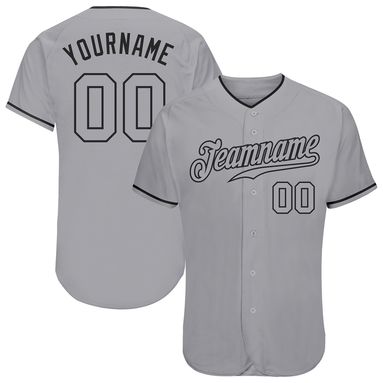 Custom Name and Number Authentic Gray-Black Baseball Jersey - Personalized Team Jersey Personalized Gray Gray-Black Authentic