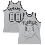Personalized Gray Black Basketball Jersey - Authentic Throwback Design Personalized Gray Gray-Black Authentic Throwback Basketball